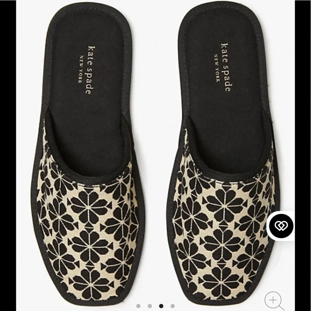 Kate Spade Flower Jacquard Dove Slippers NIB Sz 7